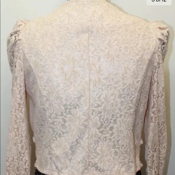 La Chapelle Lace Blush pink Blazer Velvet Focking Gold Thread Piping 38 - Picture 9 of 13